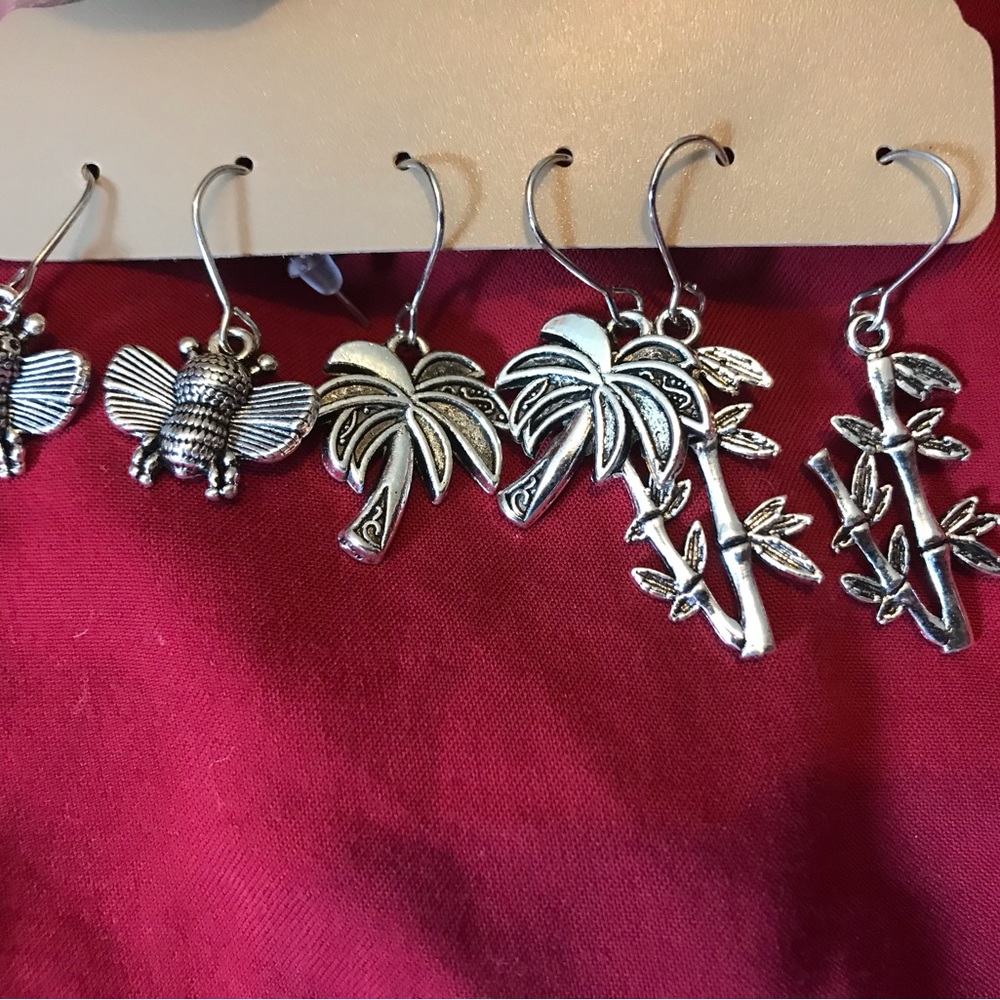 3 pairs of earrings. $5 per card or 5 for $20
